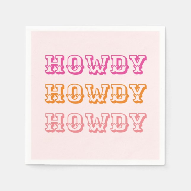 Orangen Preppy Girly Howdy Shock rosa Pappersservett (Framsidan)