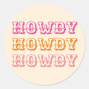 Orangen Preppy Girly Howdy Shock rosa Runt Klistermärke