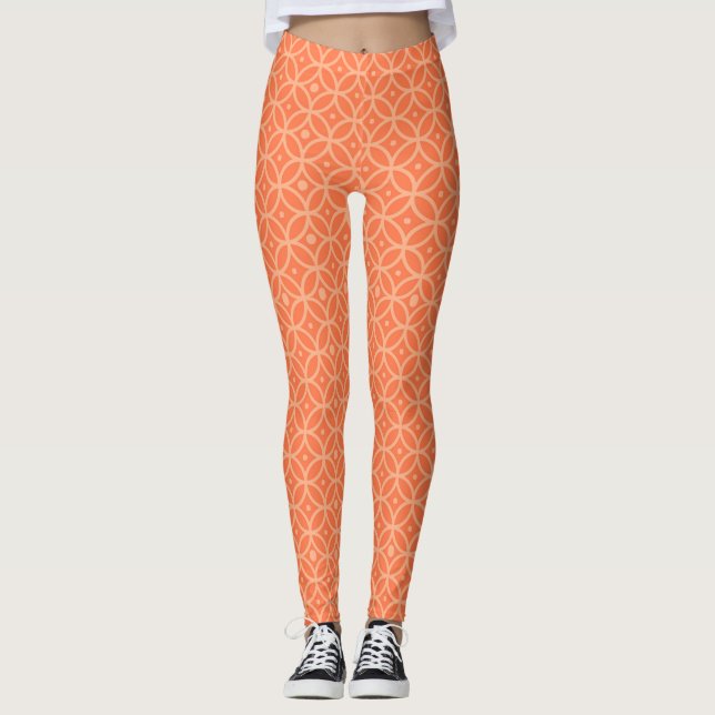 Orangen Preppy Leggings (Framsida)