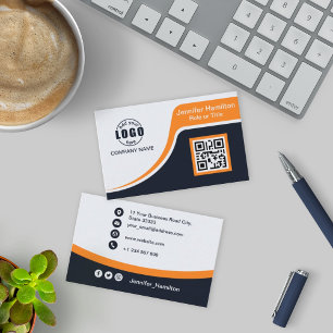 Orangen professionell Black lägger till Logotypens Visitkort