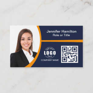 Orangen professionell lägga till Logotypens QR-kod Visitkort
