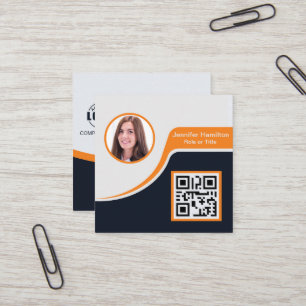 Orangen professionell svart lägger till Logotypens Fyrkantigt Visitkort