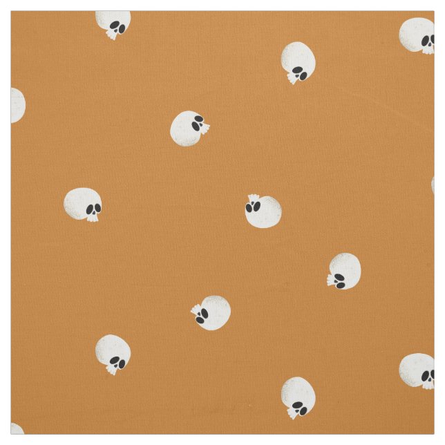 Orangen Random Cute Kawaii Skull Dots Tyg (Provkarta)
