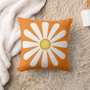 Orangen Retro daisy Kudde