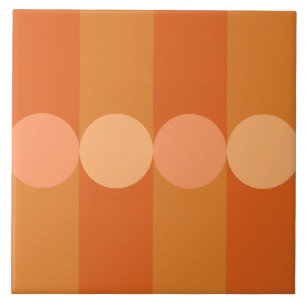 Orangen Retro Geometry Rand Circles Kakelplatta