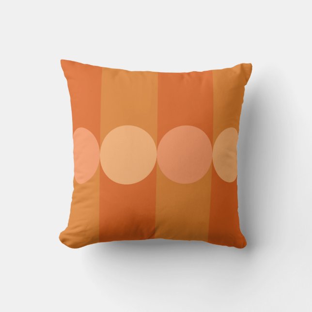 Orangen Retro Geometry Rand Circles Kudde (Framsida)