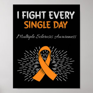 Orangen Ribbo för den dagliga Många-sklerosis-medv Poster