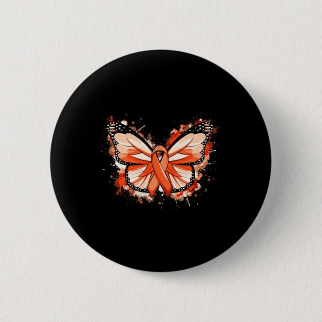 Orangen Ribbon Butterfly Knapp (Framsida)