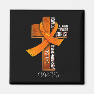 Orangen Ribbon Christian Kor Magnet