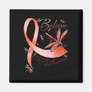 Orangen Ribbon Dragonfly Lov. Magnet
