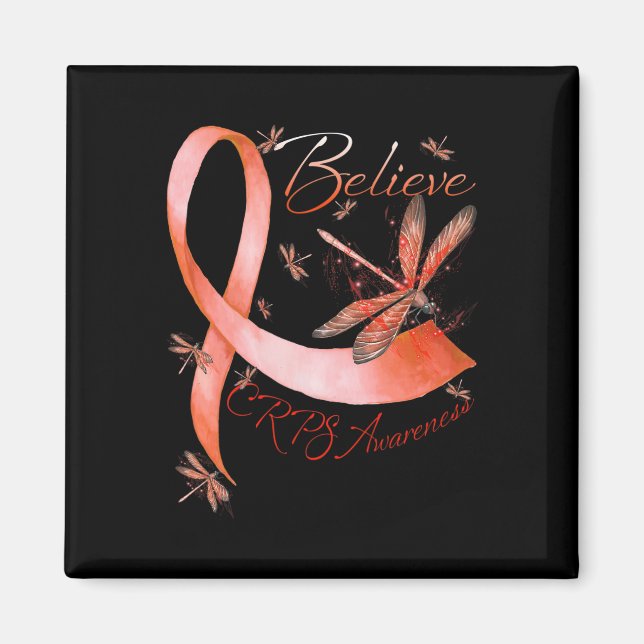 Orangen Ribbon Dragonfly Lov. Magnet (Framsidan)