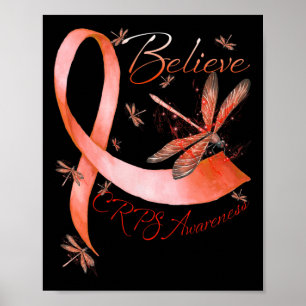 Orangen Ribbon Dragonfly Lov. Poster