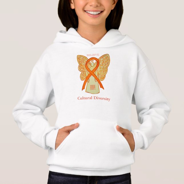 Orangen Ribbon Hoodie för medvetenhet om kulturell T Shirt (Framsida)
