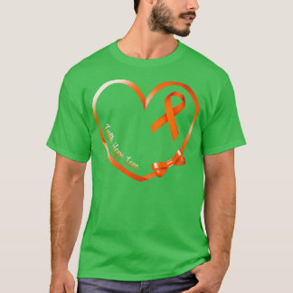 Orangen Ribbon Leukemia Awar Kärlek T Shirt