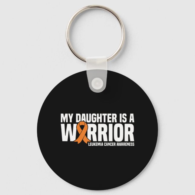 Orangen Ribbon Leukemia Cancer Awa Nyckelring (Framsida)
