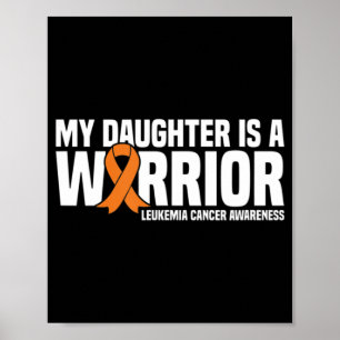 Orangen Ribbon Leukemia Cancer Awa Poster