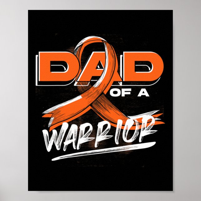 Orangen Ribbon Pappa Leukemia Awarenes Poster (Framsidan)