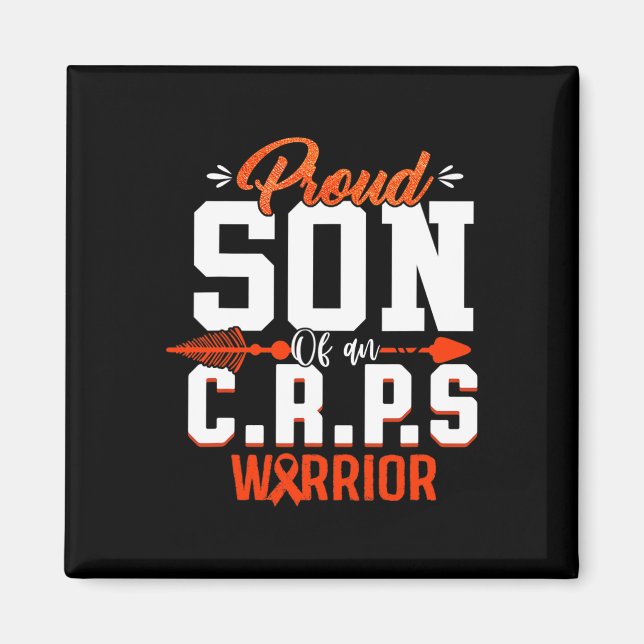 Orangen Ribbon, stolt över en crps Warrior Month Magnet (Framsidan)