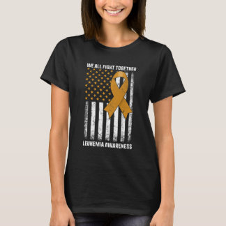 Orangen Ribbon USA flagga Wa i kampen mot leukemi T Shirt