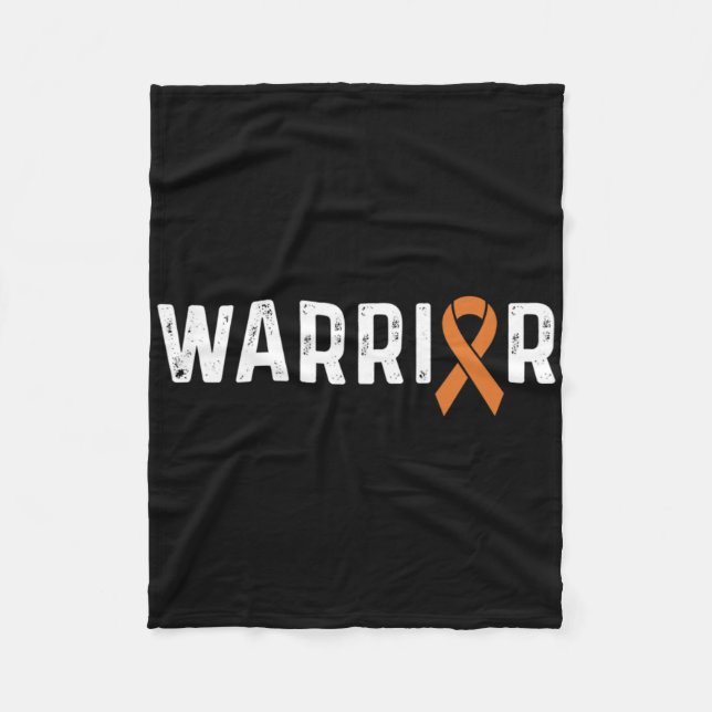 Orangen Ribbon Warrior för Crps Awareness Fleecefilt (Framsidan)