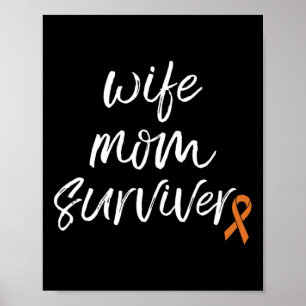 Orangen Ribbon Wife Mamma Survivor Poster