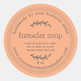 Orangen Rustic Handmade Lavender Soap Runt Klistermärke