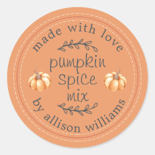 Orangen Rustic Homemade Pumpkin Spice Mix Runt Klistermärke