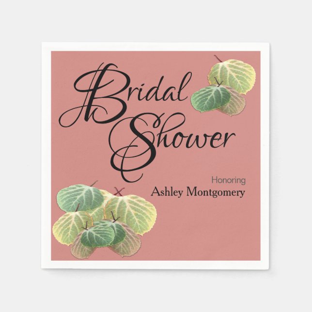 Orangen Rustic Möhippa Fall Aspen Löv Pappersservett (Framsidan)