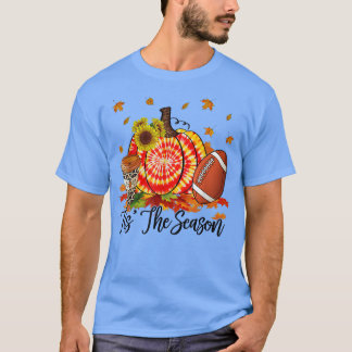 Orangen "Season Football Tie Dye Pumpkin Fa" T Shirt