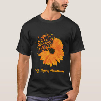 Orangen Självskademedvetenhet Solros Ribbon Hope T Shirt