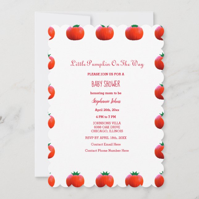 Orangen sjunker i babyskorna. inbjudningar (Framsida)