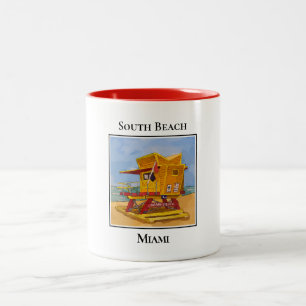 Orangen South Beach Miami Florida Lifeguard Torn Två-Tonad Mugg