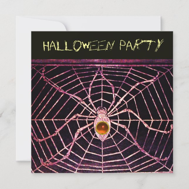 ORANGEN SPIDER & WEBBEN AGATE BLACK HALLOWEEN FEST INBJUDNINGAR (Framsida)