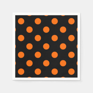 Orangen Svart bakgrund Polka dots Pappersservett