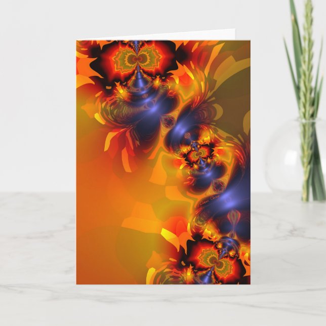 Orangen synar Aglow - guld- & Violetfröjd Kort (Framsida)
