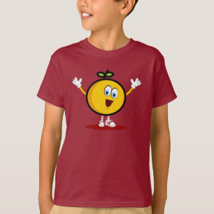 orangen tecknade figurer med leende ansikte t shirt