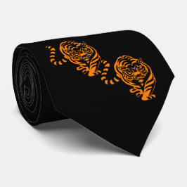 Orangen Tiger Design/Black Team Mascot Necktie Slips