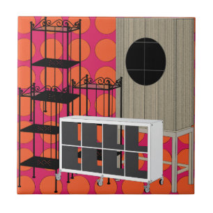 Orangen Tile för Ikea Furnetings Shelves Kakelplatta