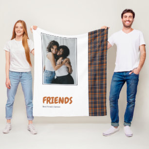 Orangen Vänner Roligt Personlig Tartan Fleecefilt