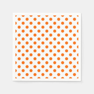 Orangen Vit bakgrund Polka dots Pappersservett