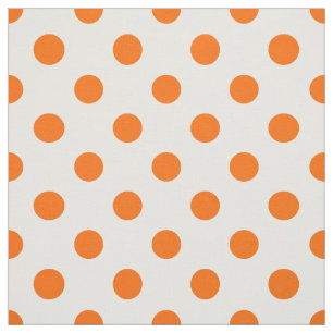 Orangen Vit bakgrund Polka dots Tyg