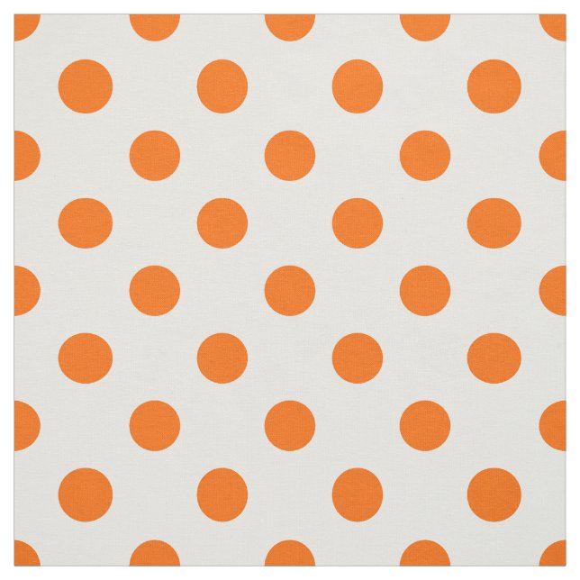 Orangen Vit bakgrund Polka dots Tyg (Provkarta)