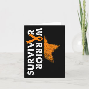 Orangen Warrior Hope Ribbon Leukemia Blood Cancer Kort