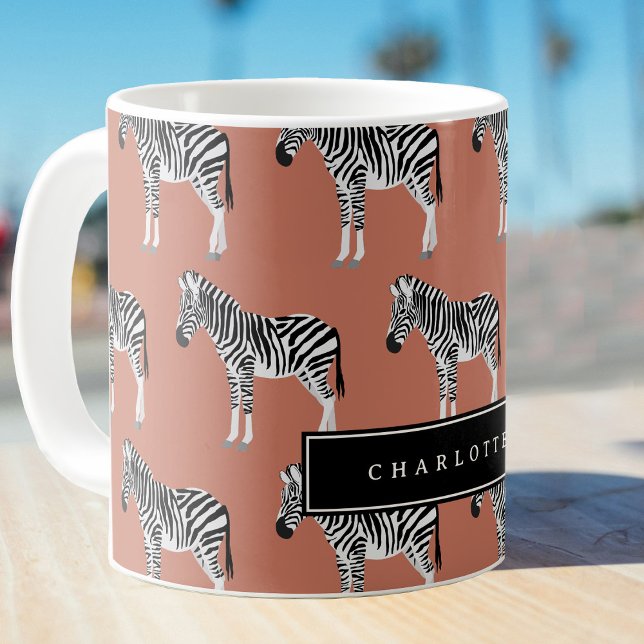 Orangen Zebra Exotic Animal Mönster Terracotta Kaffemugg (Zebra Exotic Animal Pattern Terracotta Orange Coffee Mug)