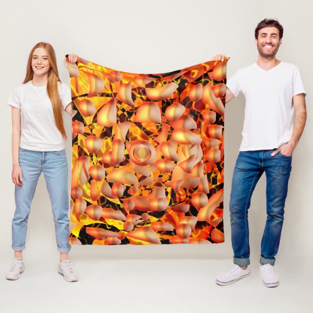 Orangens Abstrakt Fleecefilt (På plats)