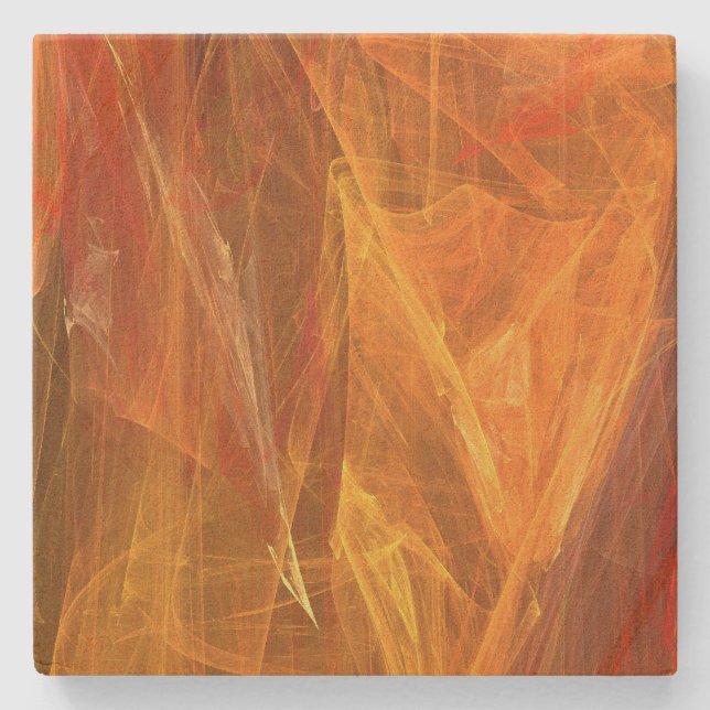 Orangens Abstrakt  Fyrkantig fyrkant Underlägg (Framsidan)