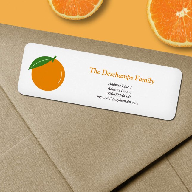 Orangens adressetikett för returadress returadress etikett (Orange Return Address Label)