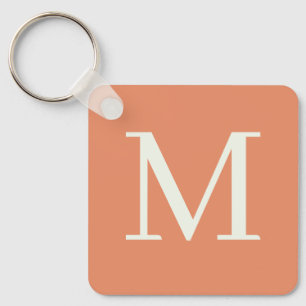 Orangens Anpassningsbar monogrammad Nyckelring