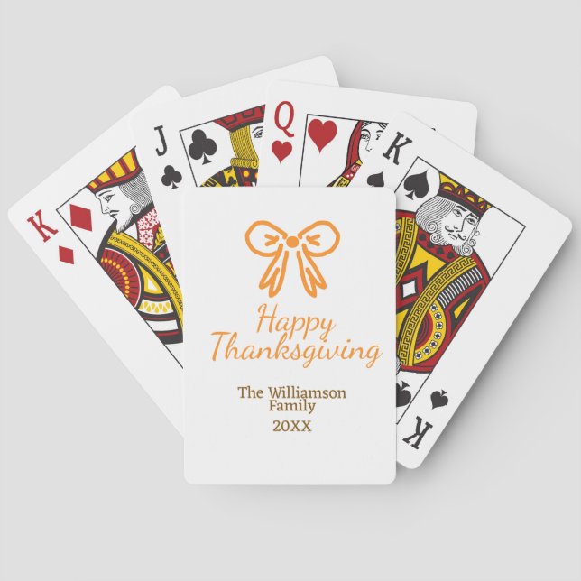 Orangens armbågsretro happy thanksgiving lägg till casinokort (Baksidan)