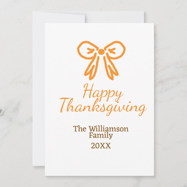 Orangens armbågsretro happy thanksgiving lägg till inbjudningar (Framsida)